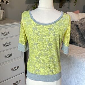 Yellow Lace Top Red Camel Girls Medium